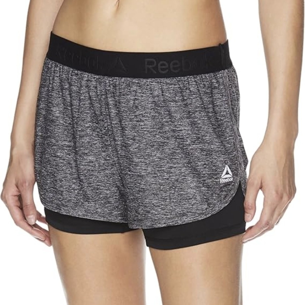 Reebok Athletic Shorts in Gray and Black